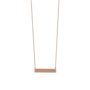 14 Karat Rose Gold Engravable Bar Necklace