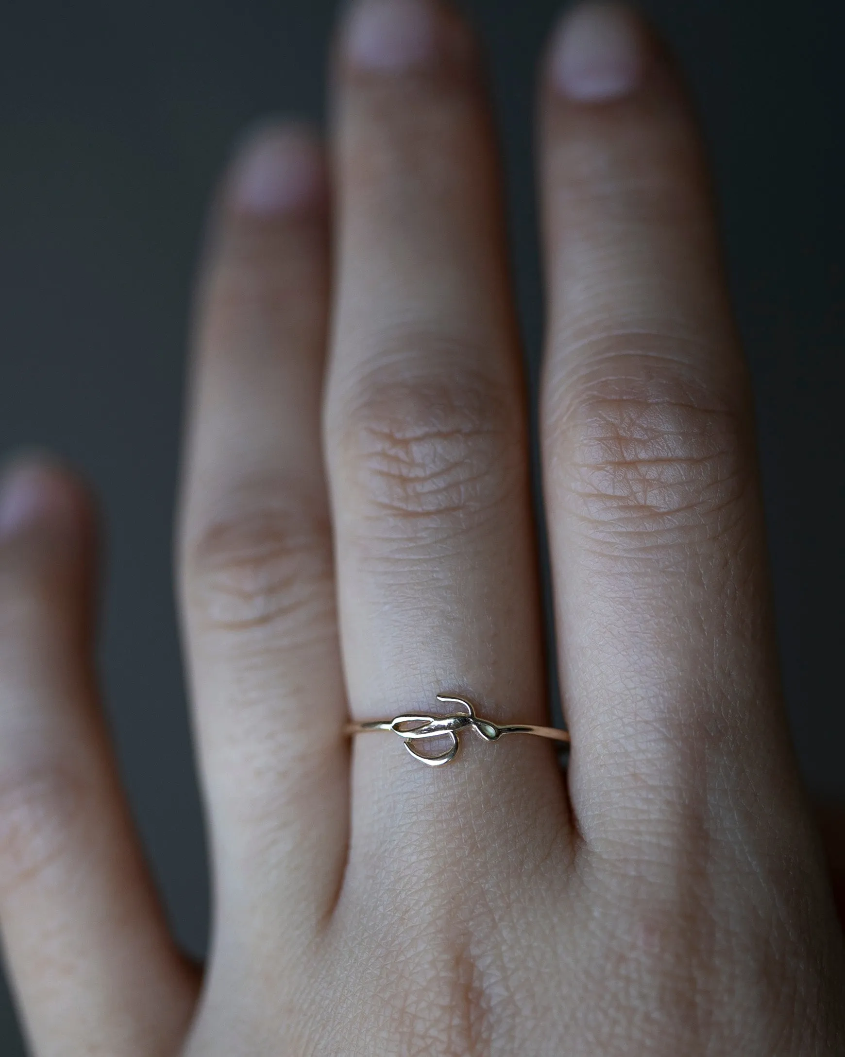 14k Cursive Letter Ring