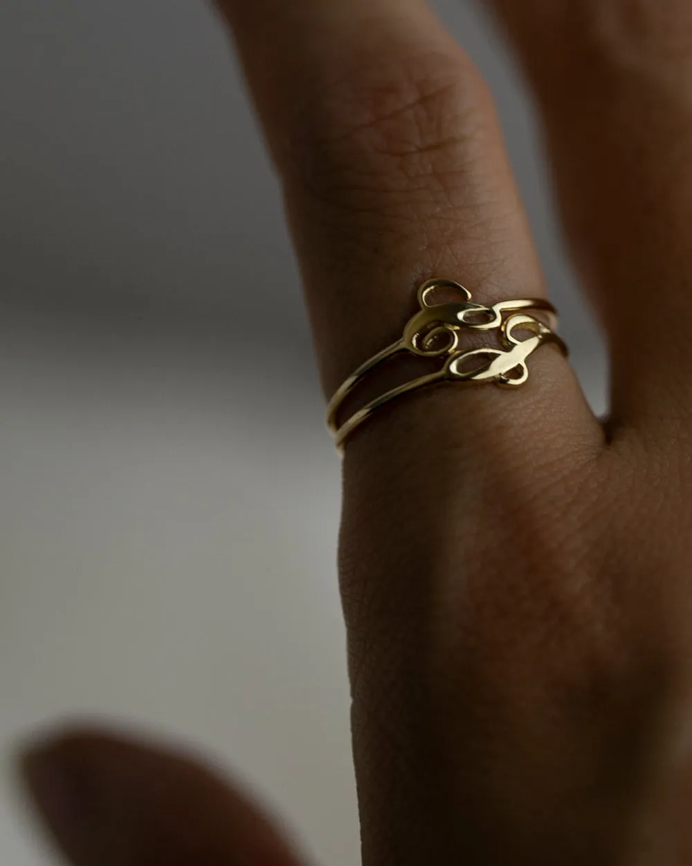 14k Cursive Letter Ring