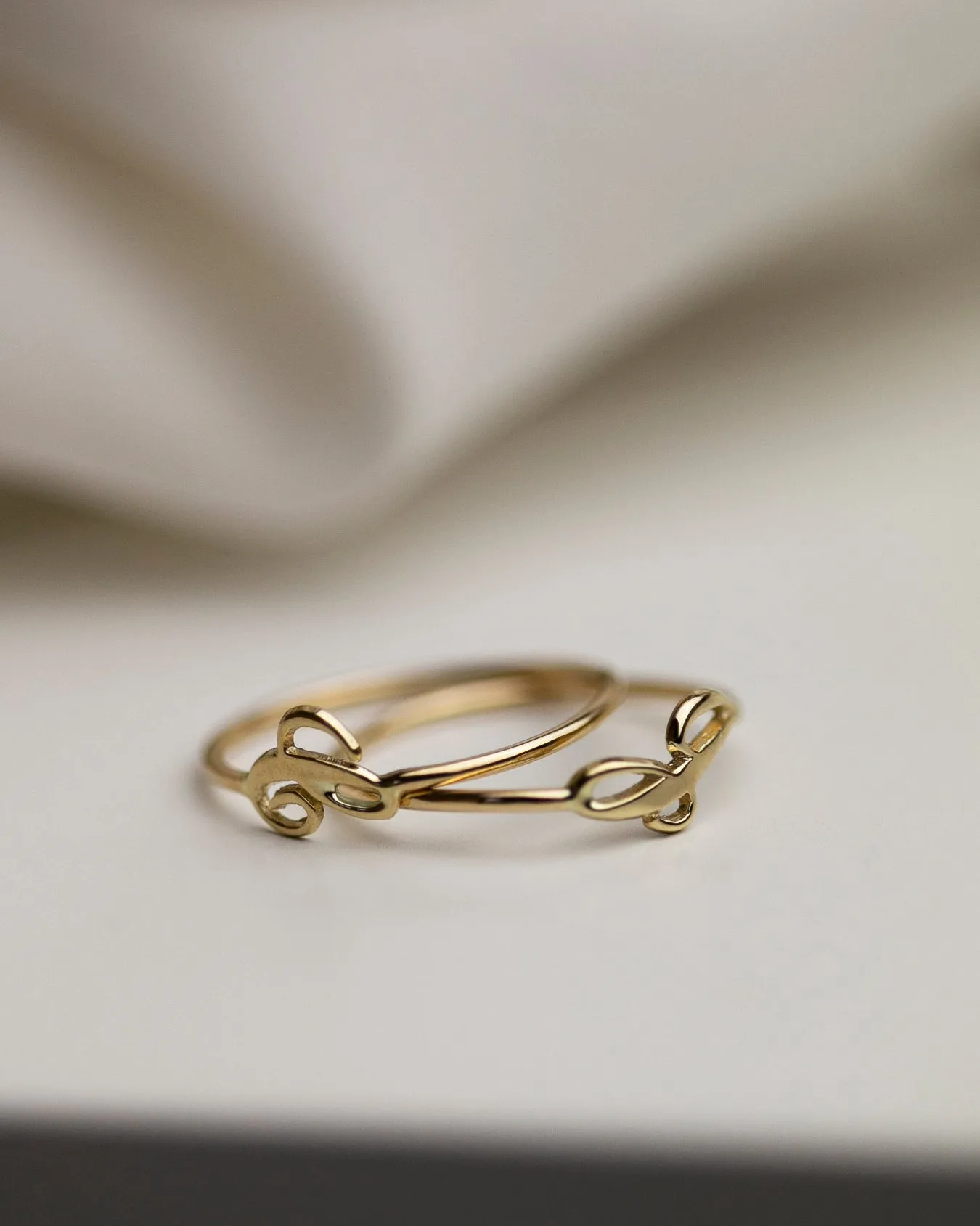 14k Cursive Letter Ring