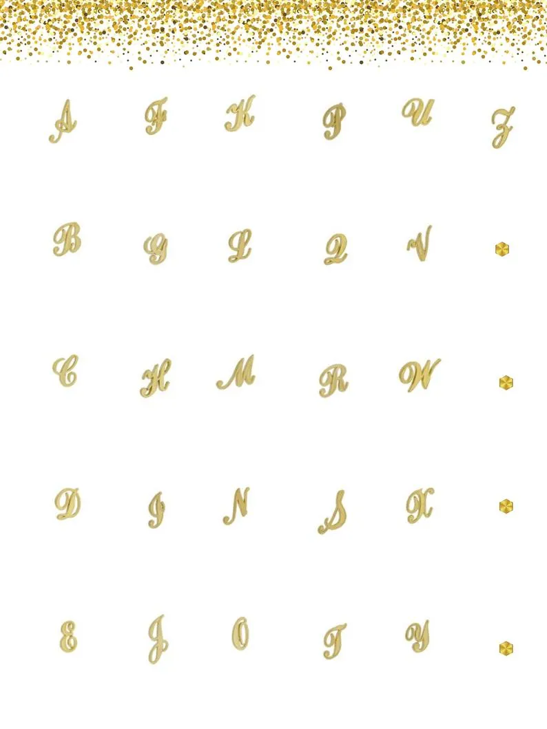 14k Cursive Letter Ring