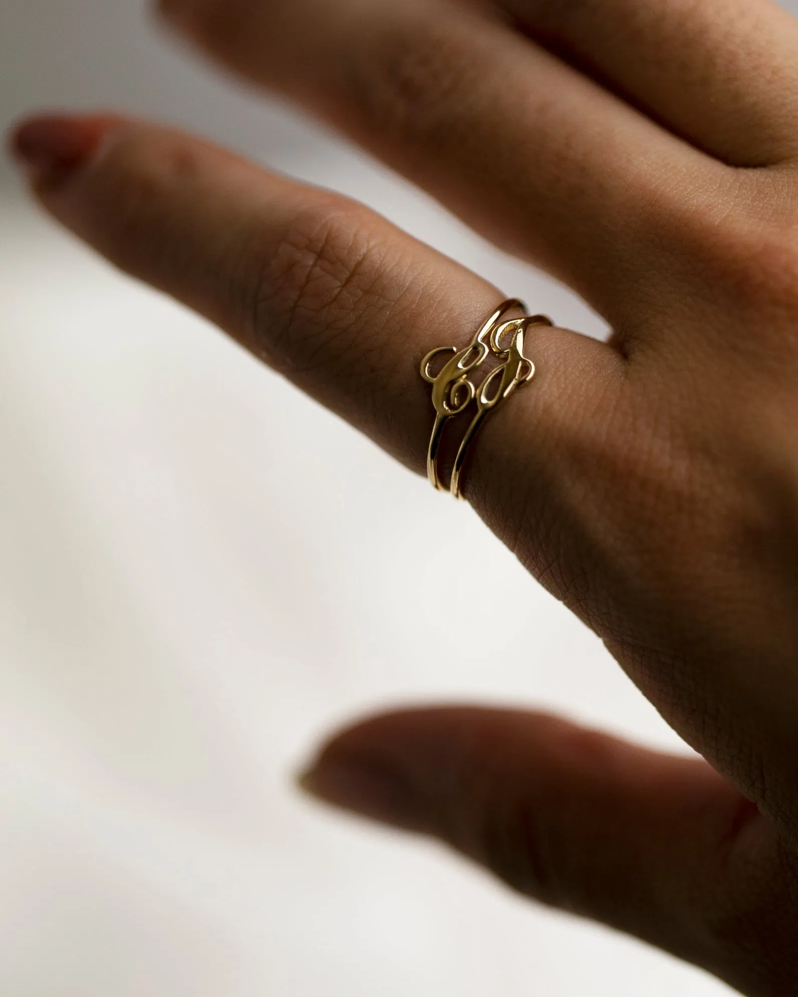 14k Cursive Letter Ring