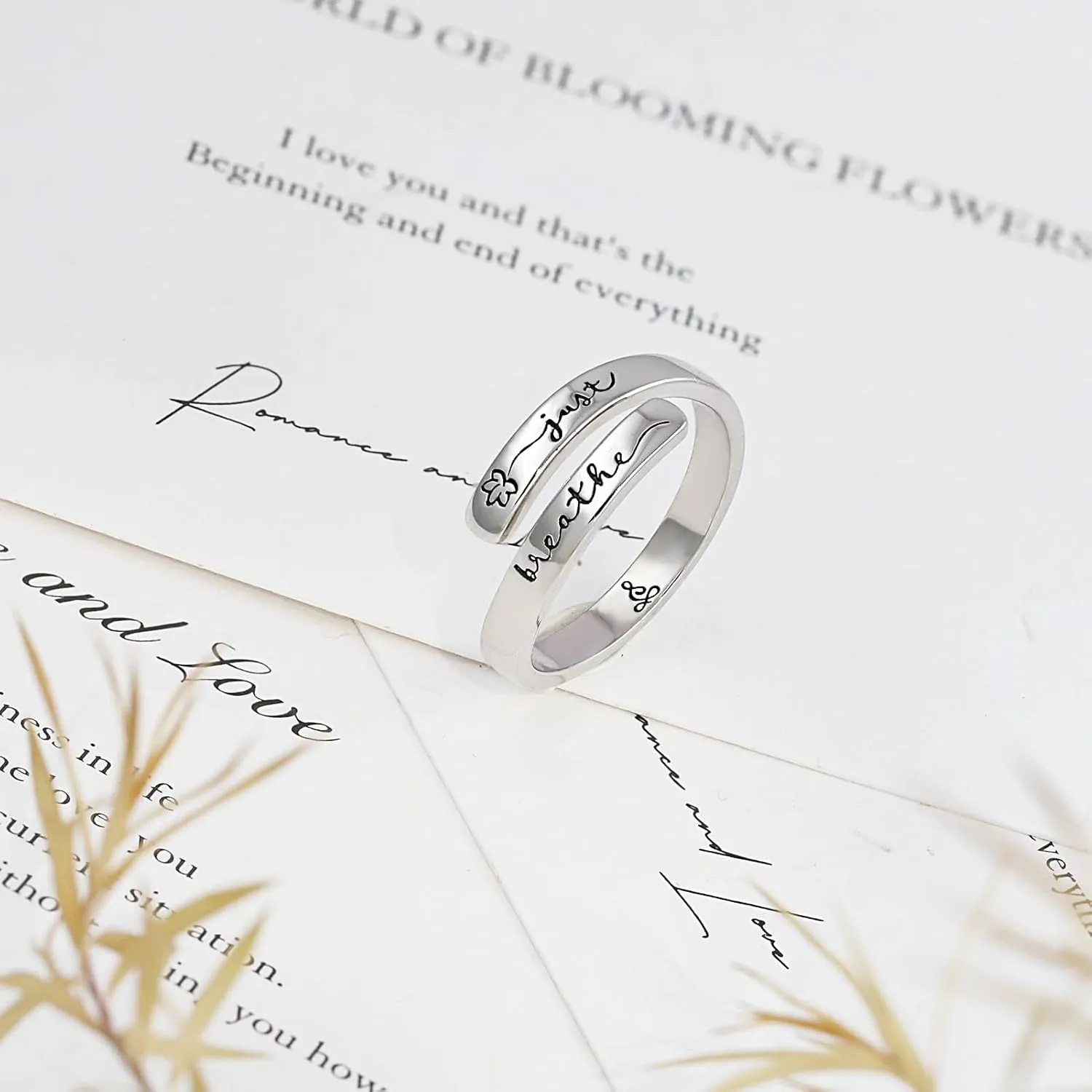 925 Sterling Silver Inspirational Rings for Women Hope Rings Encouragement Jewelry