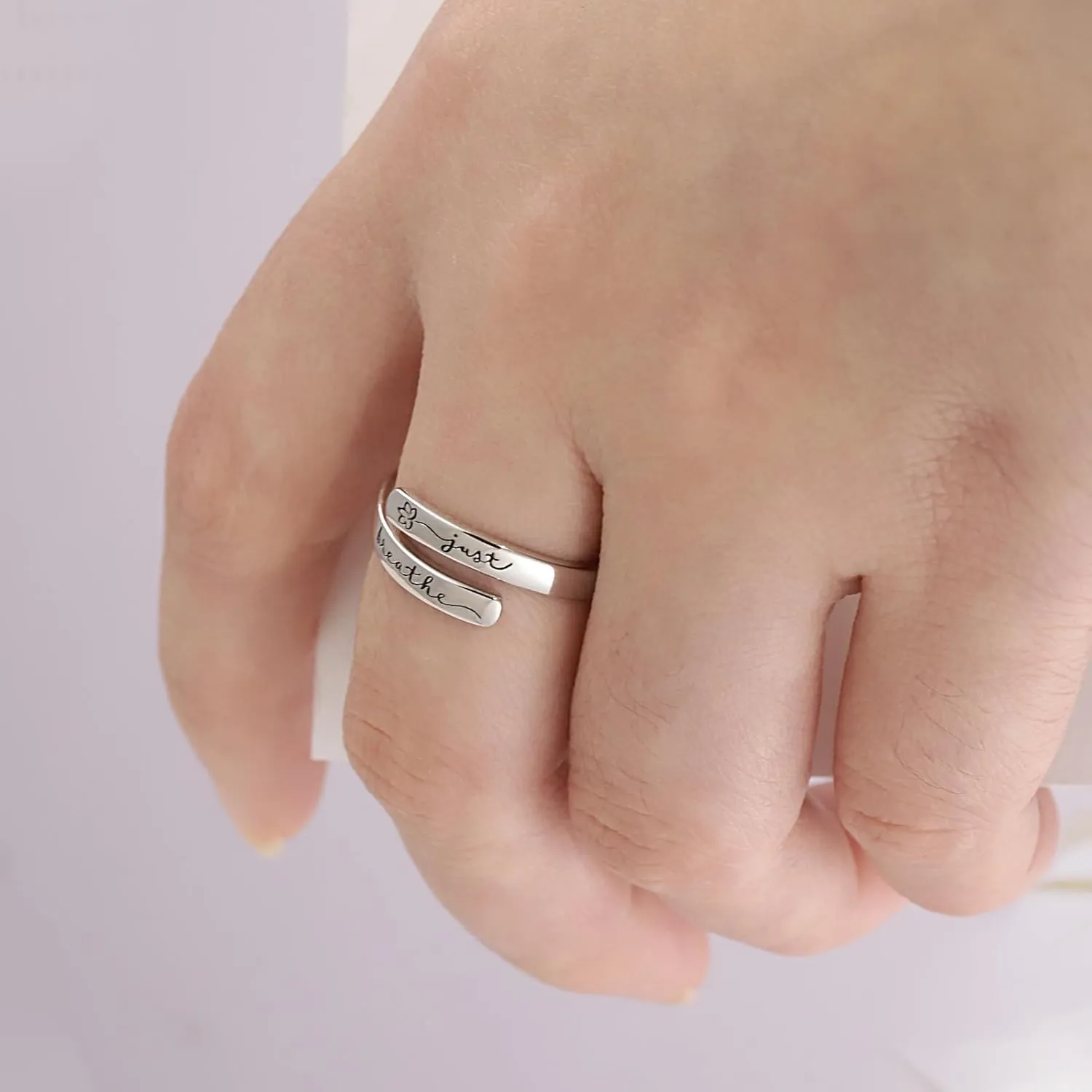 925 Sterling Silver Inspirational Rings for Women Hope Rings Encouragement Jewelry