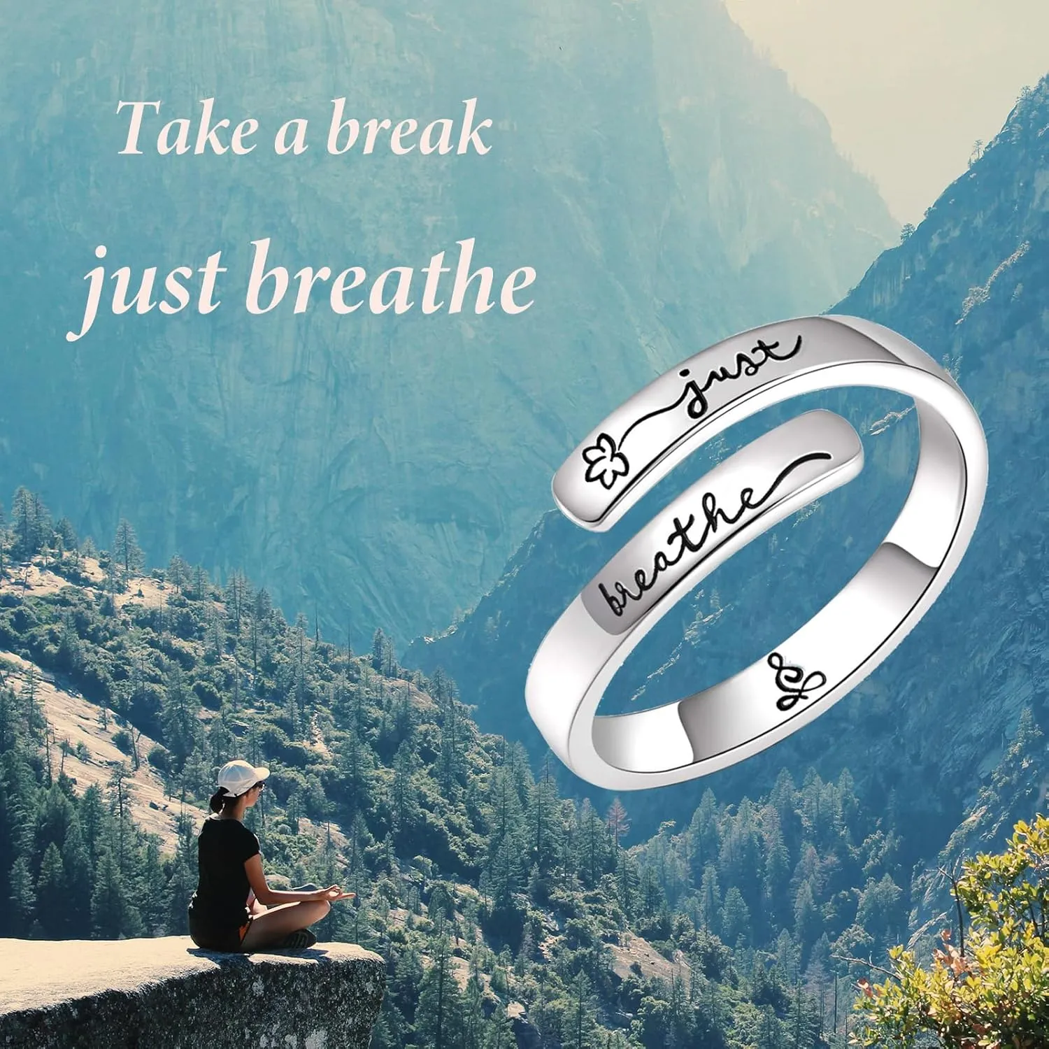 925 Sterling Silver Inspirational Rings for Women Hope Rings Encouragement Jewelry