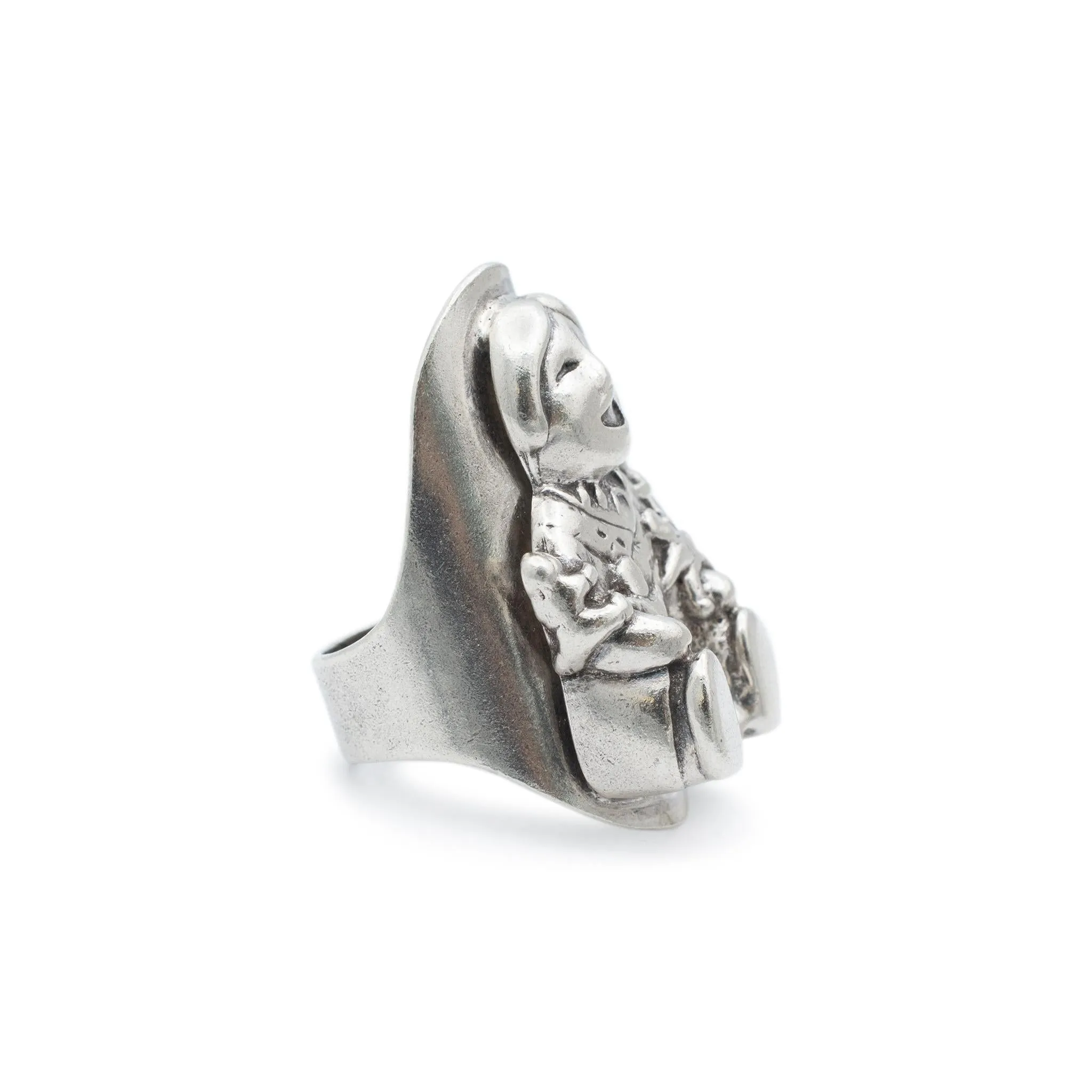 925 Sterling Silver Kachina Doll Native American Southwestern Cocktail Ring