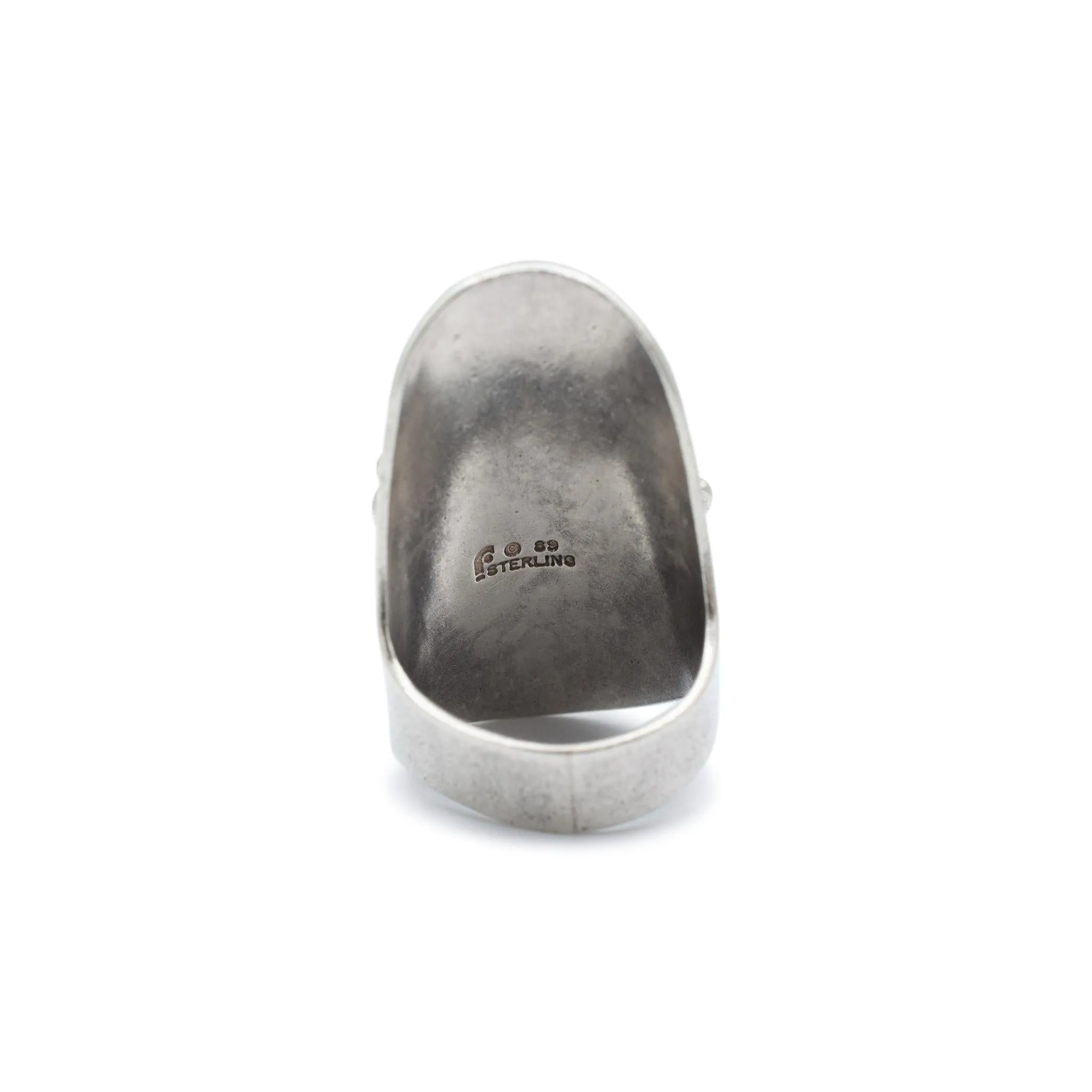 925 Sterling Silver Kachina Doll Native American Southwestern Cocktail Ring