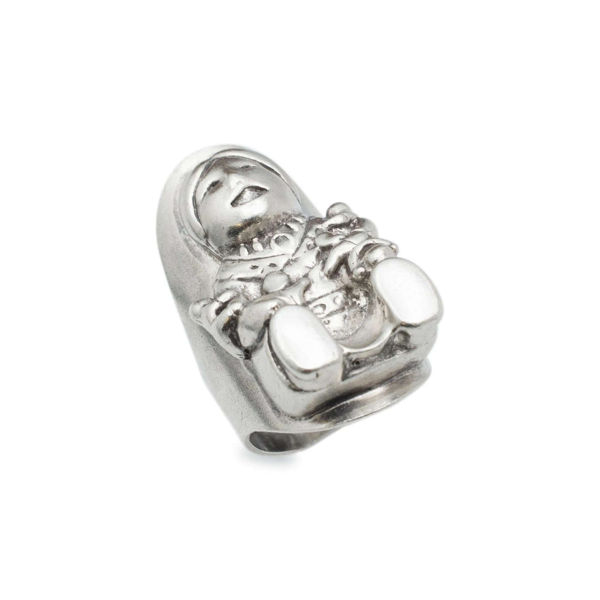 925 Sterling Silver Kachina Doll Native American Southwestern Cocktail Ring
