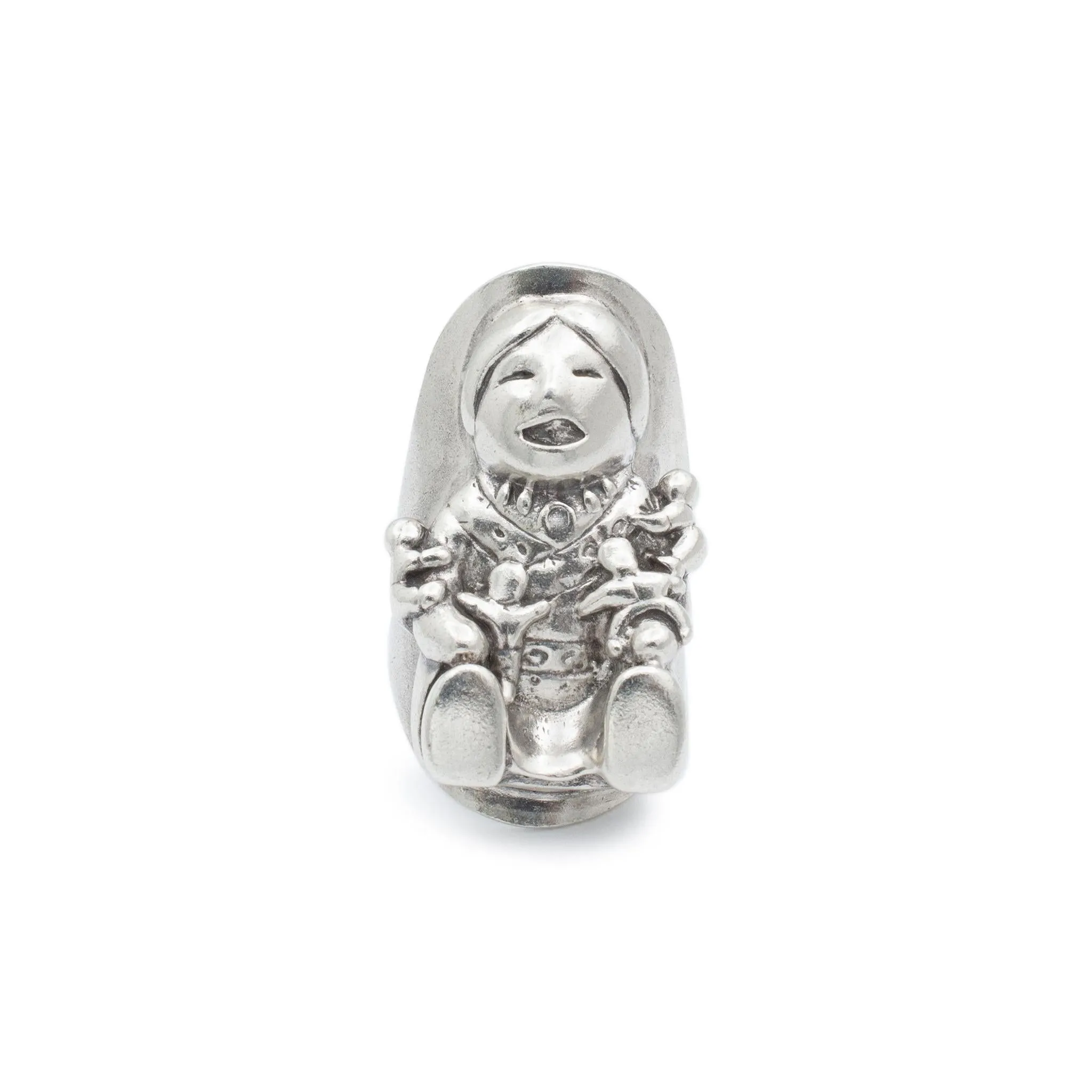 925 Sterling Silver Kachina Doll Native American Southwestern Cocktail Ring