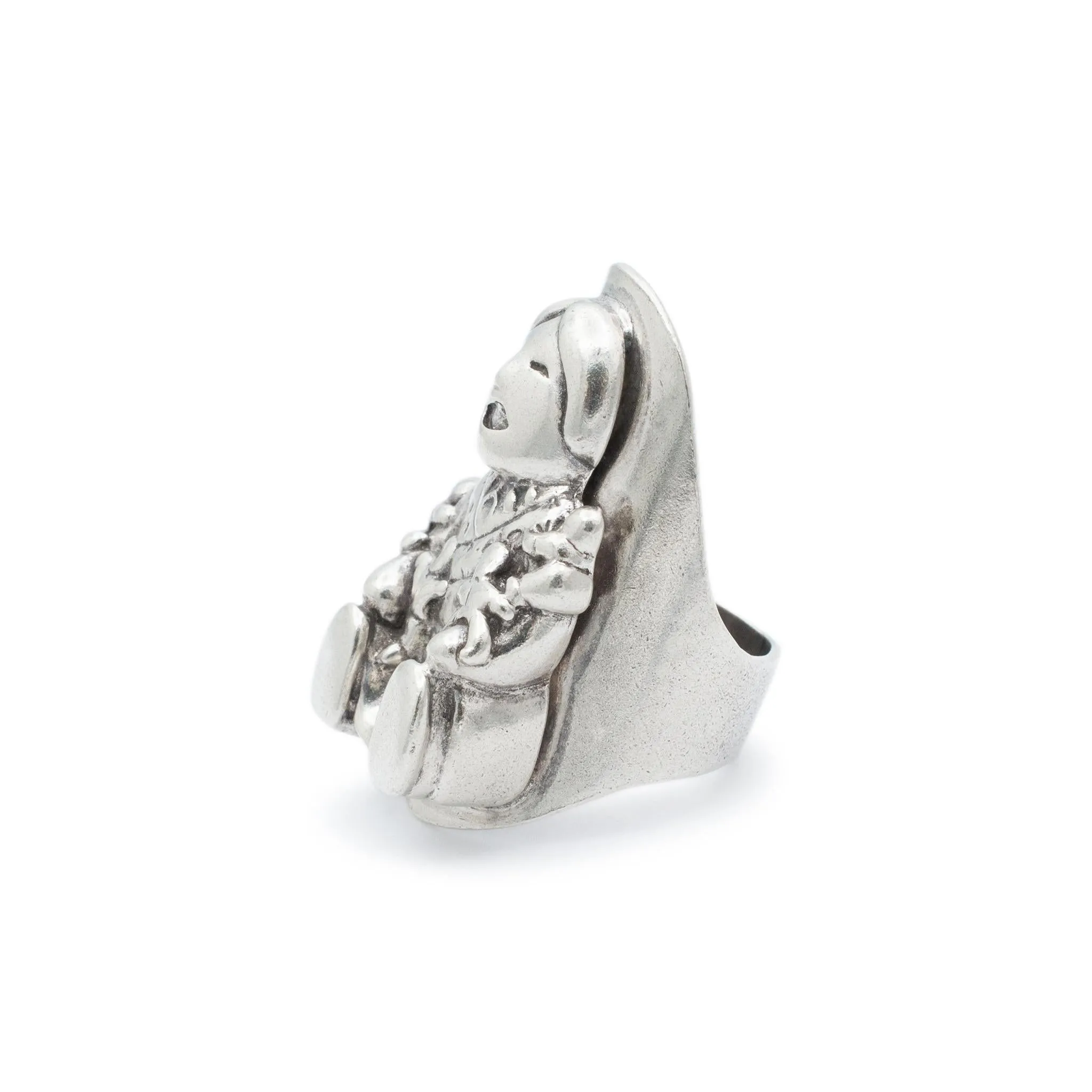 925 Sterling Silver Kachina Doll Native American Southwestern Cocktail Ring