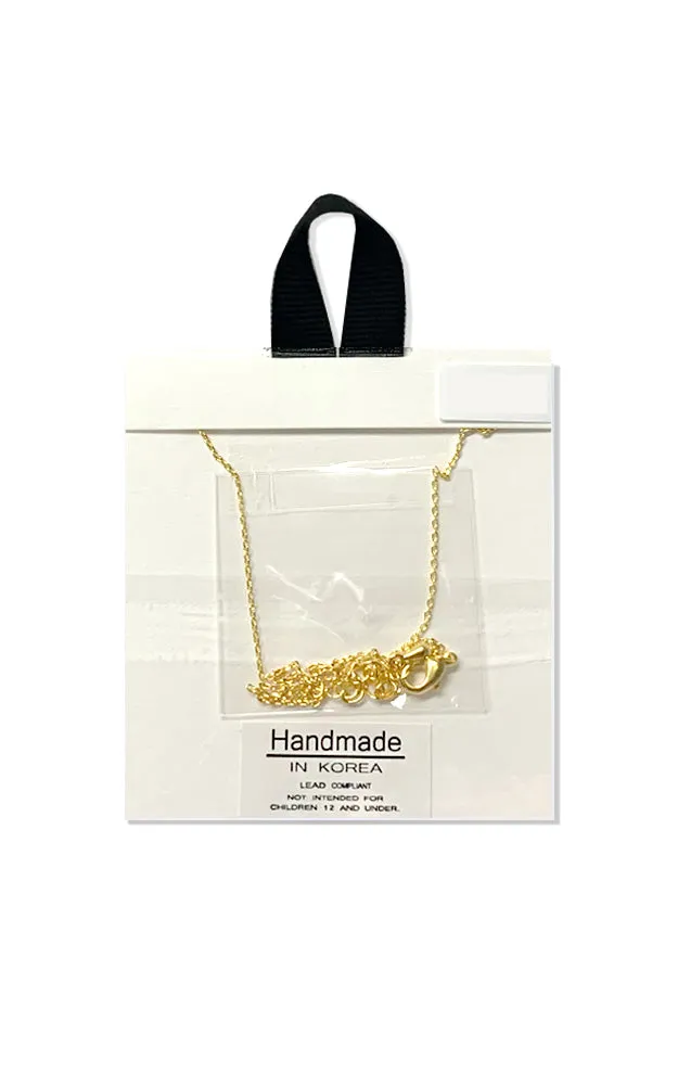 BJNA046GDCRY Gold Double Row Bar Stones Necklace