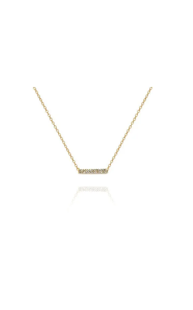 BJNA046GDCRY Gold Double Row Bar Stones Necklace