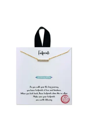 BJNA046GDCRY Gold Double Row Bar Stones Necklace