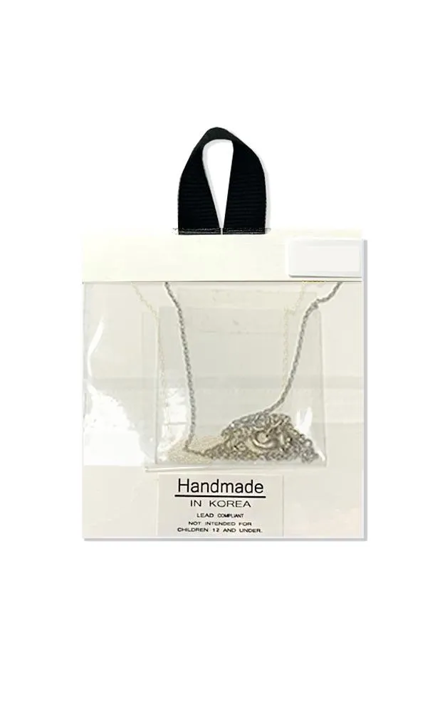 BJNA046RHCRY Rhodium Double Row Bar Stones Necklace