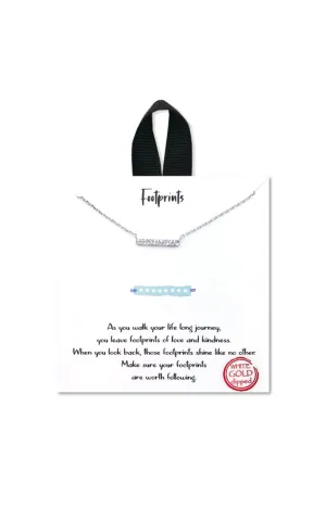 BJNA046RHCRY Rhodium Double Row Bar Stones Necklace