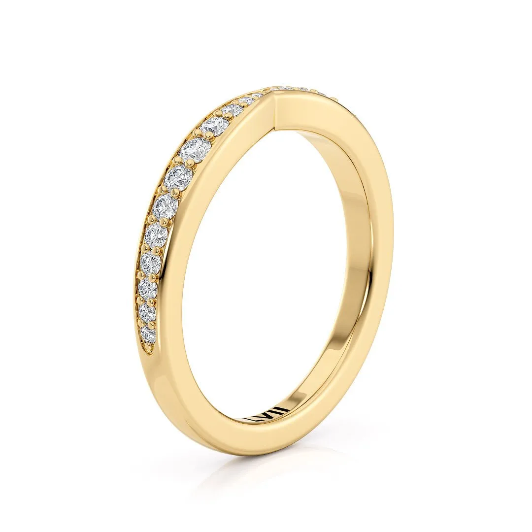Cinched Diamond Wedding Bands Vintage Style- The Lisbon Wedding Band