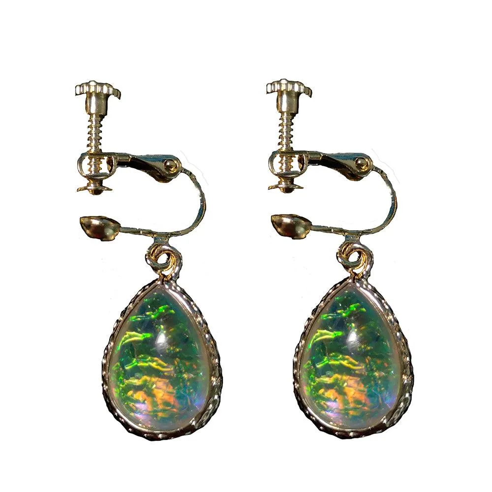 Earrings Without Ear Holes, Spiral Ears With Water Drop Earrings
