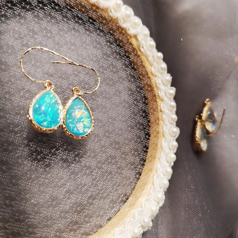 Earrings Without Ear Holes, Spiral Ears With Water Drop Earrings