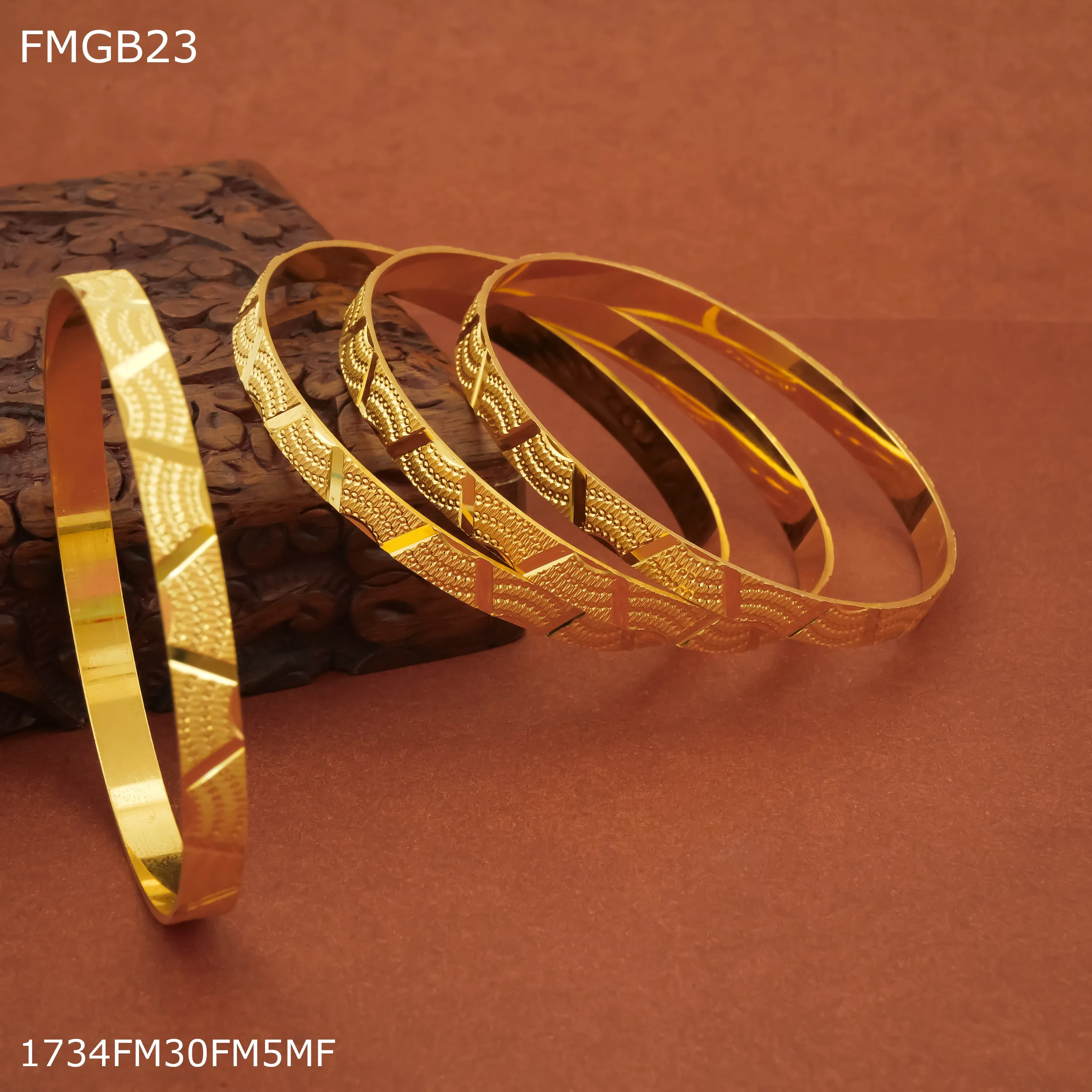 Freemen 1mg Four pic gold Bangles For Women - FWGB023