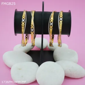 Freemen 1mg laser cut rhodium Bangles For Women - FWGB025