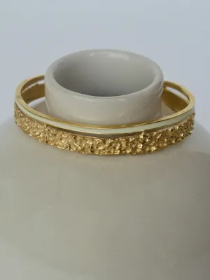 Golden Enamel Oval Bangle Bracelet