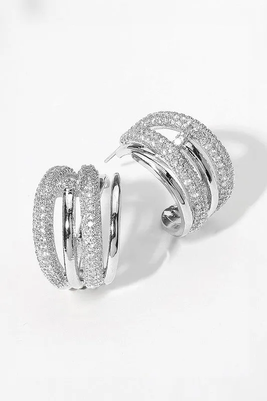 Got It Right Split Hoop Silver Earrings