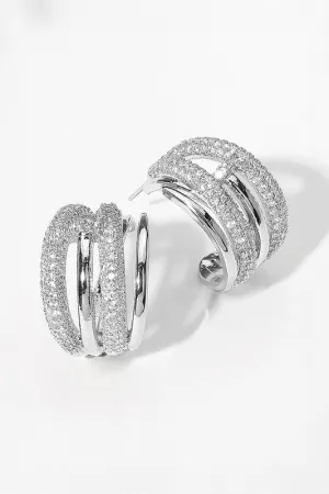 Got It Right Split Hoop Silver Earrings