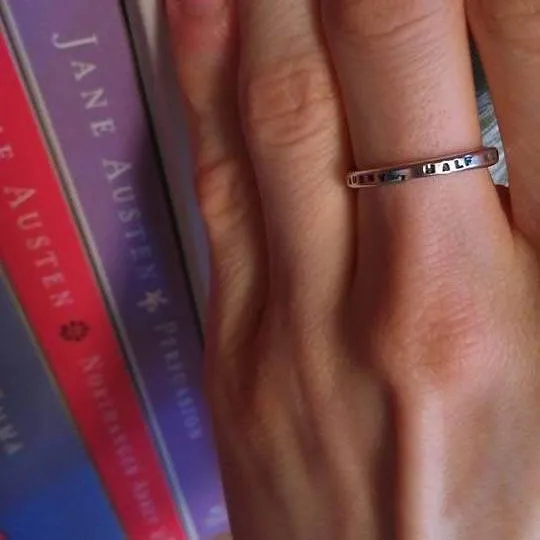 Jane Austen Ring "Half Agony, Half Hope" Quote