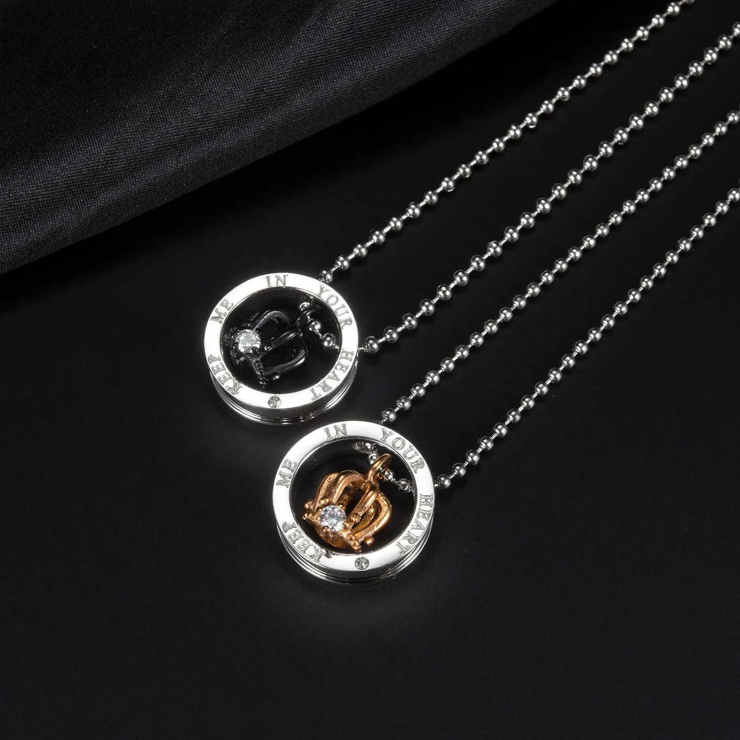 King Queen Crown Couple Jewelry Set for two