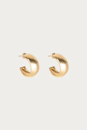 LUNA WIDE SMALL HOOP - GOLD