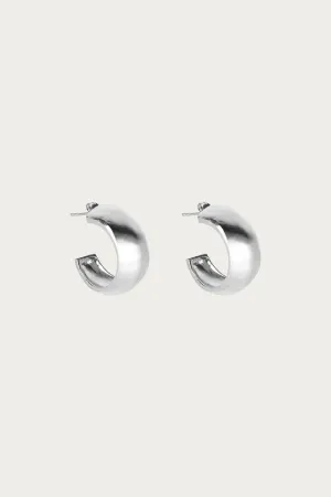 LUNA WIDE SMALL HOOP - SILVER