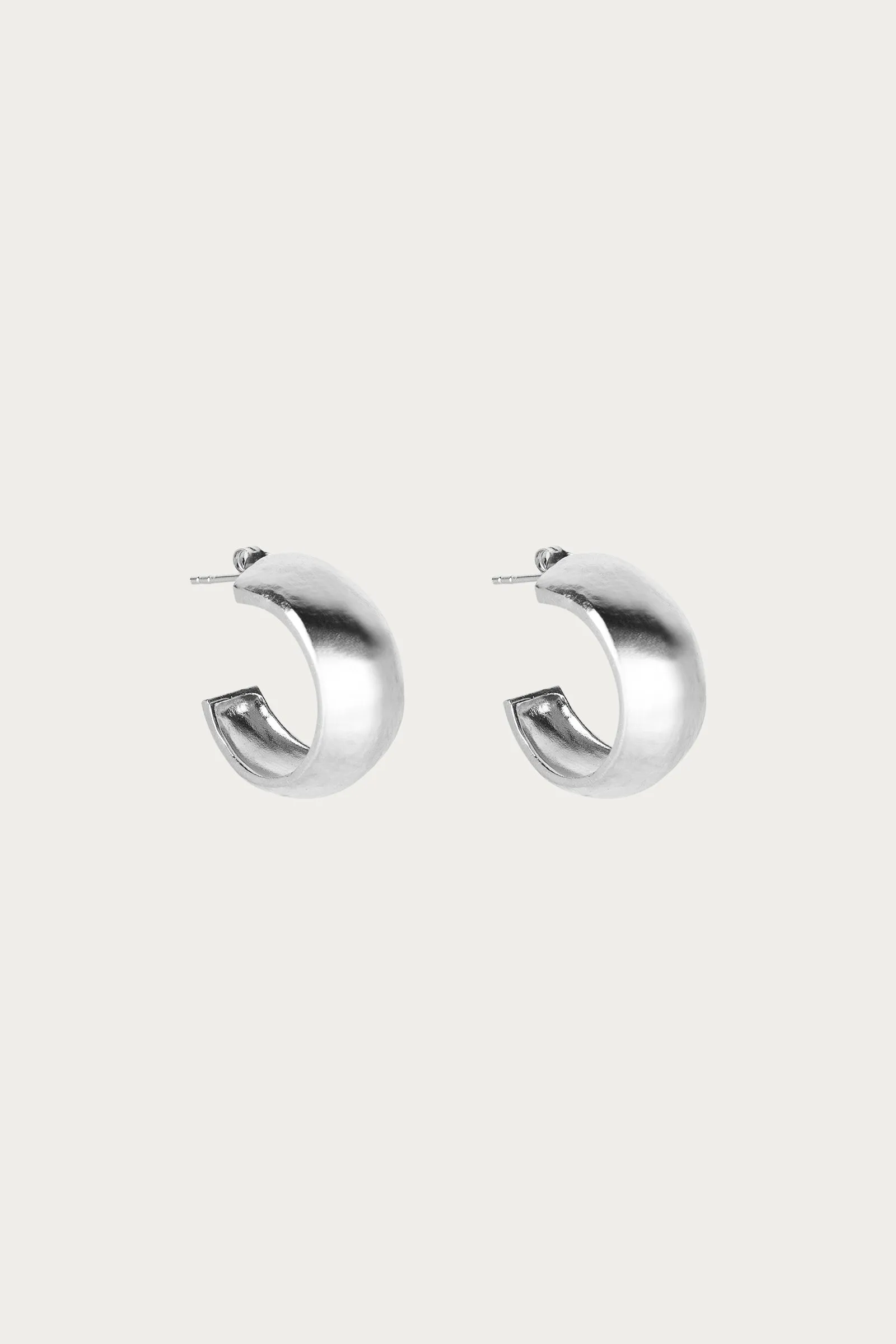 LUNA WIDE SMALL HOOP - SILVER