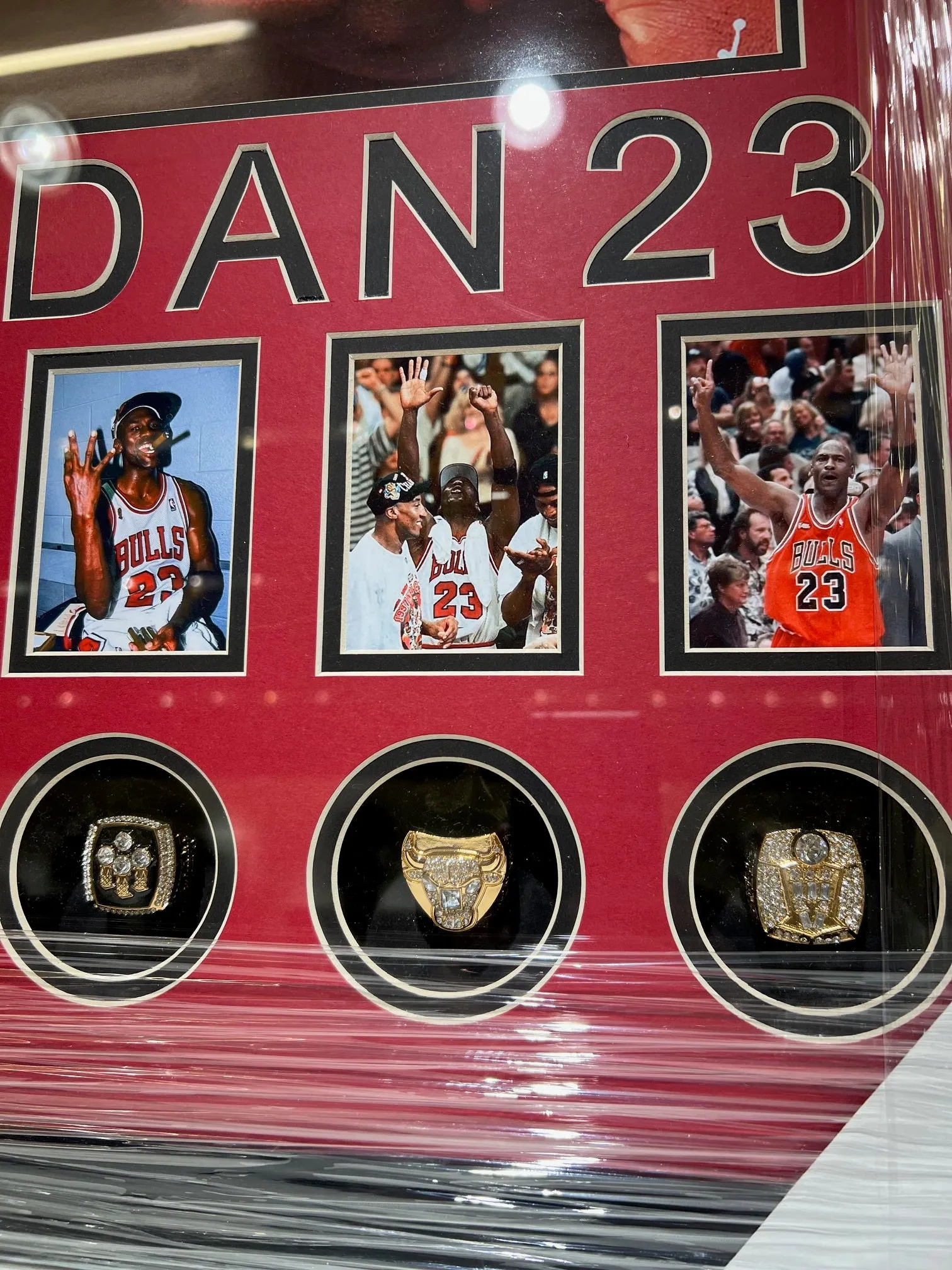 Michael Jordan laser engraved ring collage