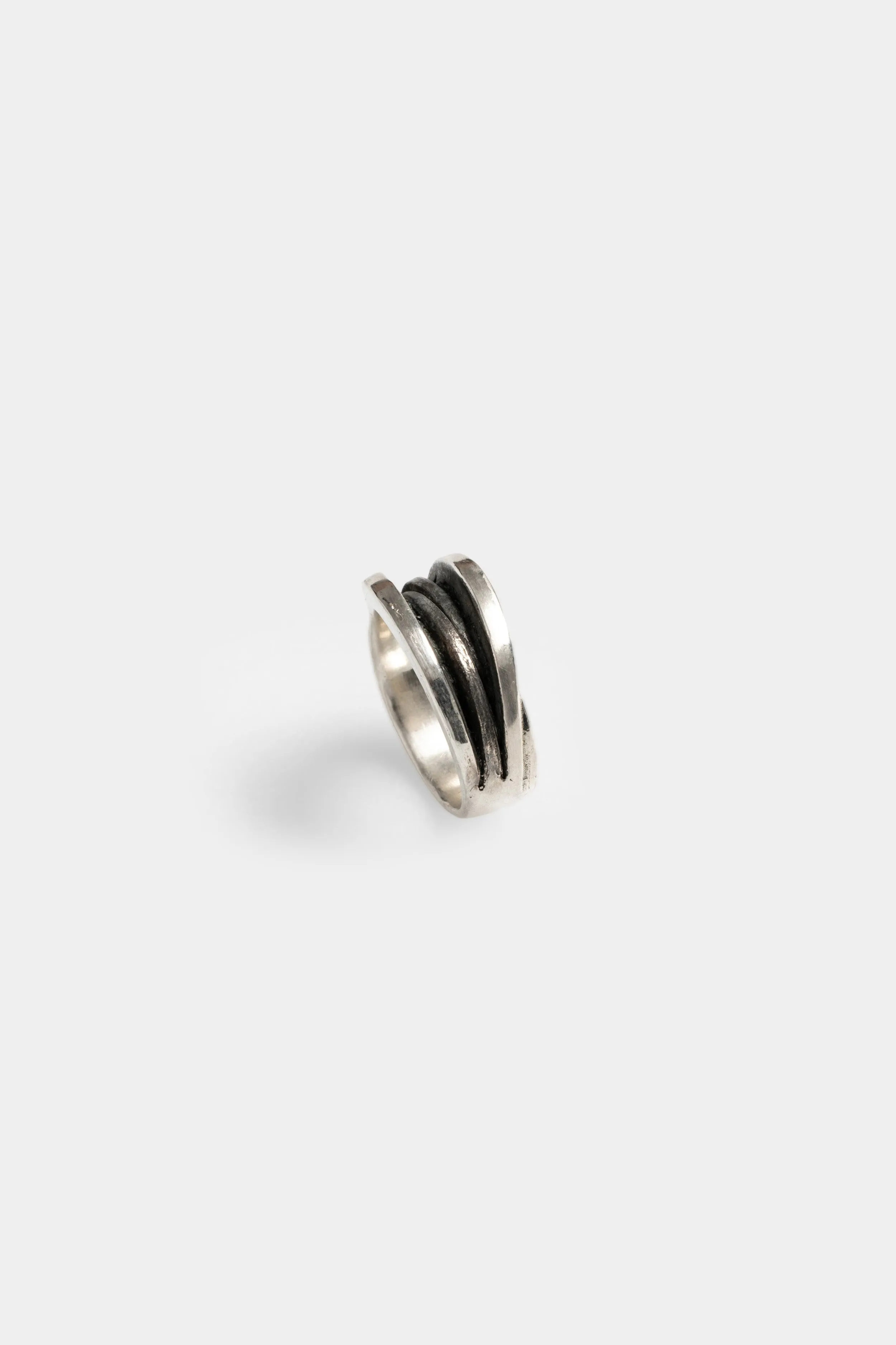 Silver twist ring
