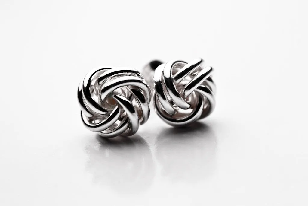 Sterling Silver Love Knot Earrings Studs "Knotty"
