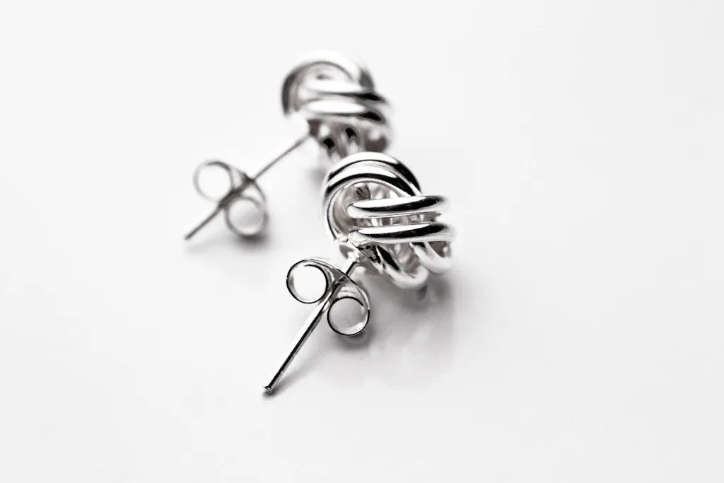Sterling Silver Love Knot Earrings Studs "Knotty"
