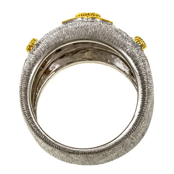 Vintage Diamond Engraved Wide Band